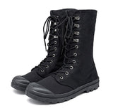 Canvas Men's Boots Casual Shoes Mid-calf Male Military Tactical Boots Lace Up Sneakers Mart Lion Black 39 