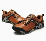 Blue Hiking Boots Men's Leather Trekking Sneakers Non-slip Anti-shock Climbing Shoes Mart Lion   