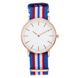 Popular Casual Quartz Watch Women Wrist Watches Nylon Band Bracelet Gold Silver Ladies Analog Clock Reloj Mujer Mart Lion Gold 9  