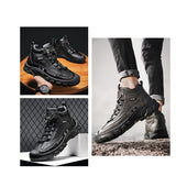 Men's Hiking Boots And Autumn Sneakers Waterproof Outdoor Mountain Climbing Shoes Leather All-match Boots Tooling Shoes Mart Lion   