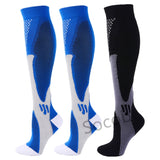 3/6/7 Pairs Compression Socks Men Women Running Sports Varicose Vein Edema Knee High 30 MmHg Leg Support Stretch Stocking Mart Lion 3 pairs-12 S-M 