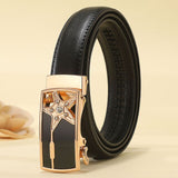 Women Belt White for Jeans Design Real Genuine Leather Belts Waist Metal Automatic Buckle Strap Mart Lion star black China 95cm 24to27 Inch