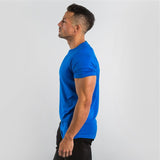 gym clothing fitness t shirt men's summer sports short sleeve t-shirt cotton bodybuilding muscle workout Mart Lion   