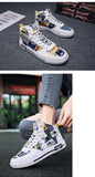 Graffiti Printed Superstar Skateboard Shoes Men's Yellow High top Sport Sneakers Platform Women Trainers Skate Mart Lion   