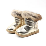 Girls Snow Boots Winter Plush Warm Solid Color Kids Ankle Boots Little Shoes Non-slip Student Shoes  Mart Lion