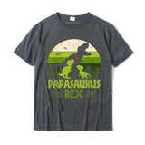Vintage Sunset 2 Kids Papasaurus Gift For Fathers Day T-Shirt Funny Tops amp Tees Cotton Men's Funny Dominant Mart Lion Dark Grey XS 