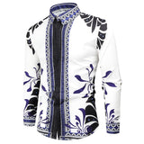Baroque 3D Print Floral Shirts Men's Long Sleeve Luxury Designer Butterfly Ladybug Chemise Tops Vintage Mart Lion DC571 M 