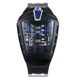 Relogio Masculino Cool Locomotive Men Creative Watches Poison Sports Car Quartz Wrist Watch Waterproof Geometric Shape Mart Lion Blue  