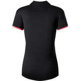 jeansian Women V-Neck Design Short Sleeve Casual T-Shirt Tee Shirts Tshirt Golf Tennis Badminton Slim Fit Polo SWT325 BlackRose Mart Lion   