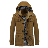 Men's Jacket Workwear Coat Cotton Washed Jacket Multi-Pocket Water Wash Coat Youth Casual Trench Slim Fit Clothes Mart Lion Yellow M 