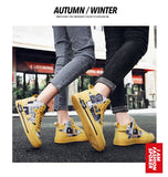  Graffiti Printed Superstar Skateboard Shoes Men's Yellow High top Sport Sneakers Platform Women Trainers Skate Mart Lion - Mart Lion