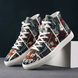Design Graffiti Printed High top Board Sneakers Men's Superstar Hip-hop Skateboard Shoes Sports Mart Lion 9 029 38 