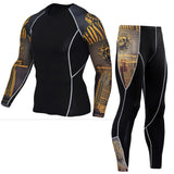 Men's Thermal underwear winter long johns 2 piece Sports suit Compression leggings Quick dry t-shirt long sleeve jogging set Mart Lion - Mart Lion