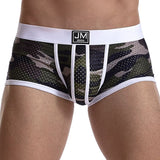 Boxer Men's Underwear Mesh Camouflage Cuecas Masculinas Breathable Nylon U Pouch Calzoncillos Hombre Slip Hombre Boxershorts Mart Lion JM463WHITE M(27-30inches) 