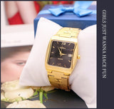  INS Watch Square Sand Gold Watch Couple Quartz Waterproof Temperament Watch Neutral Watches Men and Women Mart Lion - Mart Lion