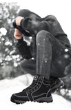 Yellow Hiking Boots Men's Snow Warm Fur Outdoor Sneakers Trekking Black Waterproof Leather Ankle Shoes Winter Hunting Mart Lion   