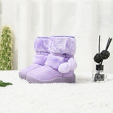 Winter Baby Boys Girls Classic Cotton Shoes Kids Keep Warm Boots Teenage Children Snow Mart Lion Purple 5.5 