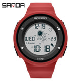Trend Sports Women Digital Watches Casual Waterproof LED Digital Watch Female Wristwatches Clock Mart Lion Red  