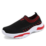 Children Sneakers Boys Running Shoes Autumn Breathable Knit Mesh Flat Sports Outdoor Casual Mart Lion Red 11.5 