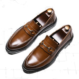 Men&#39;s Leather Shoes Are Versatile, Fashionable Pointed Casual Leather Shoes Cover Feet, Business Lazy Men&#39;s Shoes, Single Shoes - MartLion