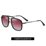 Classic Vintage Square HUCK Style TR90 Polarized Sunglasses With Hood Brand Design Oculos De Sol 3366 Mart Lion C3 Black Red  