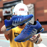 Hot Lightweight Blue Sneakers Marathon Running Shoes Men's Mesh Breathable Sports Shoes Outdoor Keep Running Mart Lion   