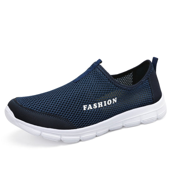 Summer Breathable Mesh Casual Men's Shoes Outdoor Lightweight Non Slip Flat Bottomed Mart Lion royal blue 36 