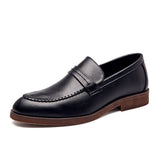 Fotwear Men's Dress Shoes Brown Leather Wedding Slip On Office Loafers Designer Formal Mart Lion   