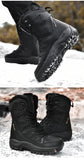 Warm Plush Snow Boots Men's Lace Up Casual High Top Waterproof Winter Anti-Slip Ankle Army Work
