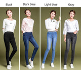 4Color Black Blue Gray Skinny Jeans Women Casual High Waist Jeans Elastic Waist Pencil Pants Denim Trousers Clothes Mart Lion   