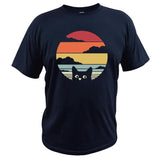 Cat Shirt Retro Style T-Shirt Vantage Cotton Digital Printing Soft Sweat Mart Lion Navy Blue EU Size S 