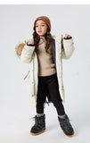 Winter Warm Kids Snow Boots -30 Degree Real Fur Sequins Platform Shoes Girls Boys Ankle Boots Space Mart Lion   