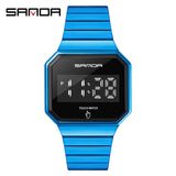 Casual Men Sports Watches Design Watches Touch Screen Digital Watch LED Display Waterproof Wristwatch Mart Lion Blue  