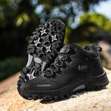 Men's Hiking Shoes Waterproof Climbing Athletic Autumn Winter Outdoor Trekking Mountain Boots Mart Lion Black 39 