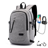 Password Lock Anti Theft Backpack Men's 15.6 Inch Laptop Backpack Usb Charging Oxford School Bag for Boys Teen Mart Lion Light Grey  