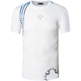 jeansian Men's Sport Tee Shirt T-Shirt Tops Gym Fitness Running Workout Football Short Sleeve Dry Fit LSL1052 Blue Mart Lion LSL1052-White US S China