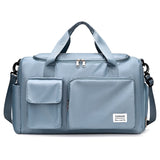 Travel Bag Luggage Handbag Women Shoulder Bag Large Capacity Men Waterproof Nylon Sports Gym Bag Ladies Crossbody Mart Lion Blue  