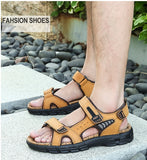 Classic Men's Sandals Summer Genuine Leather Sandals Outdoor Casual Lightweight Sandal Sneakers Mart Lion   