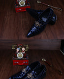 Summer pattern Men's Shoes Pointed Calf Office Dress Crocodile print Luxury Wedding Mart Lion   