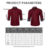 Men's Long Sleeve 100% Cotton Solid Black Red White Shirt Casual Paisley Slim Fit Social Dress Shirts DiBanGu Mart Lion   