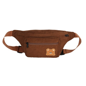 Waist Bags For Women Young Girl Casual Chest Canvas Fanny Pack Sport Leisure Crossbody Chest Female Phone Pouch Mart Lion brown waist bag  