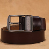  Genuine Leather Belt Men's Vintage Alloy Letter Pin Buckle Long Larfe Male Belts Waist Strap Mart Lion - Mart Lion