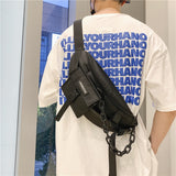 Men's Chest Bag Crossbody Bag Travel Large Capacity Messenger Bags Nylon Black Waist Pack Unisex Hip Belt Purse Mart Lion   