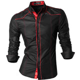 Sportrendy Men's Shirts Dress Casual Leopard Print Stylish Design Shirt Tops Yellow Mart Lion JZS003-Black M 