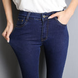 Jeans for Women mom blue gray black High Elastic Stretch female washed denim skinny pencil pants Mart Lion   