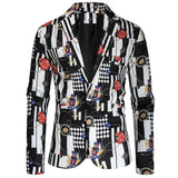 Men's Suit Jackets Sky Clouds 3D Printed Blasers Hombre Casual Wedding Dress Coat  Blazer Homme Mart Lion X143 M 