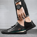 Autumn Men Ankle Boots Bee Flat Leather Shoes Casual High-cut Slip-on Leather Party Footwear Mart Lion   