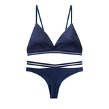 1set Women Lingerie Sets Bra Brief Bikini Bralette Active Seamless Bras Panties Underwear Mart Lion blue l S