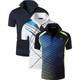 Jeansian 3 Pack Men's Sport Tee Polo Shirts Poloshirts Golf Tennis Badminton Dry Fit Short Sleeve LSL195 PackE Mart Lion LSL195-MixPackF US S 