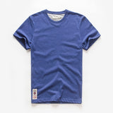 Men's T-shirt Cotton Solid Color t shirt Men's Causal O-neck Basic Male Classical Tops Mart Lion Blue18 M 